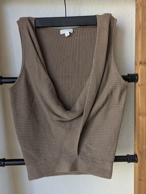 Splendid Women's Ribbed Knit Tank Top - Taupe Brown